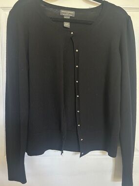 Women’s Banana Republic Italian merino wool petite cardigan w rhinestone closure